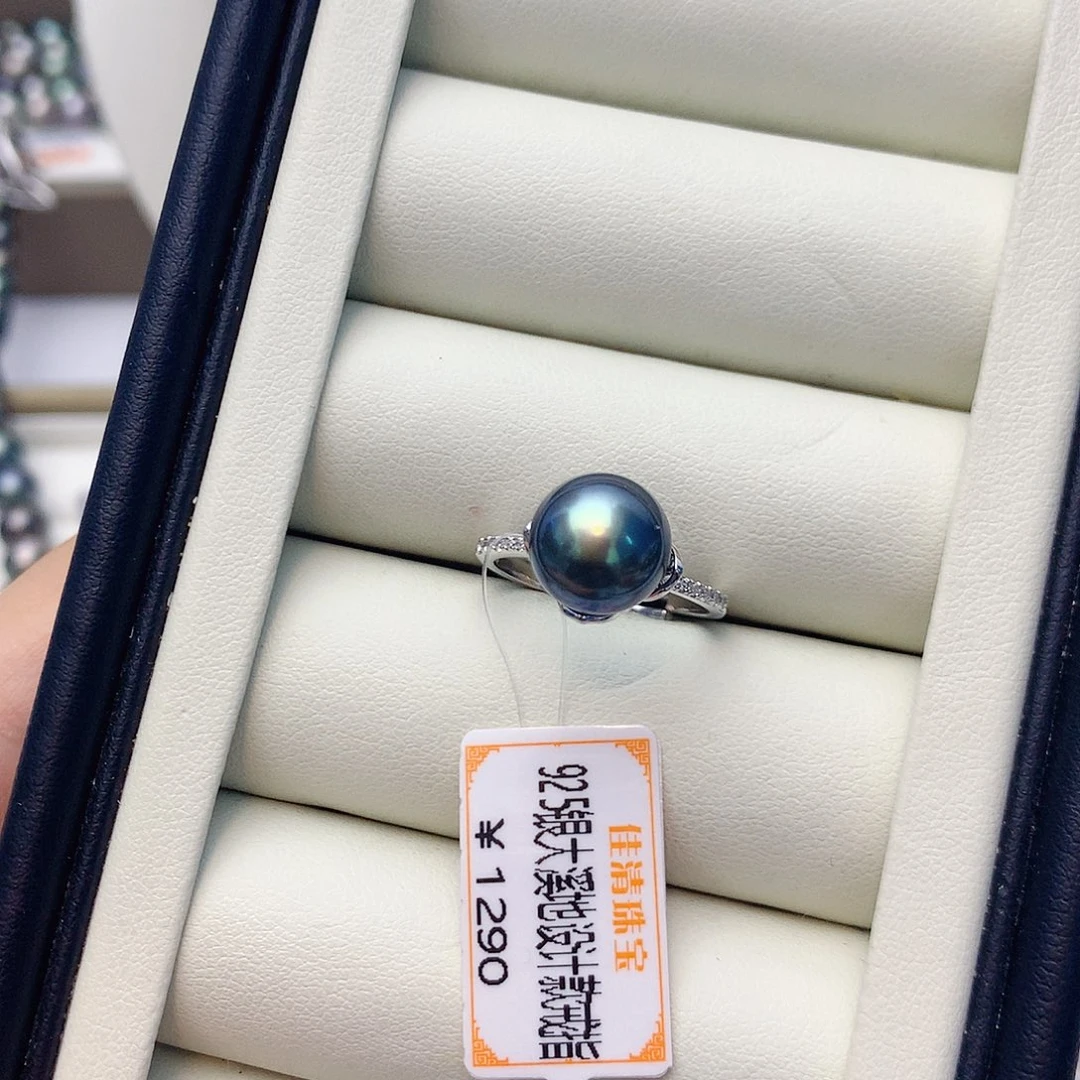 海水珍珠戒指银S925镶嵌w21