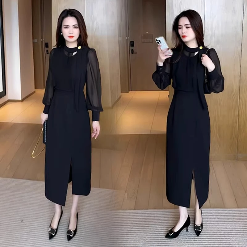 春装长袖连衣裙2025今年流行新款显瘦时尚春秋洋气质时髦女装裙子