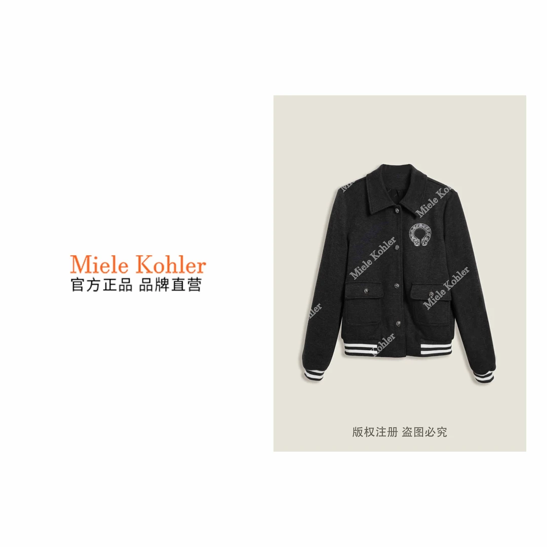 春季新款设计感镶钻翻领百搭女款短外套MKKQ85718【澳门小源同款】