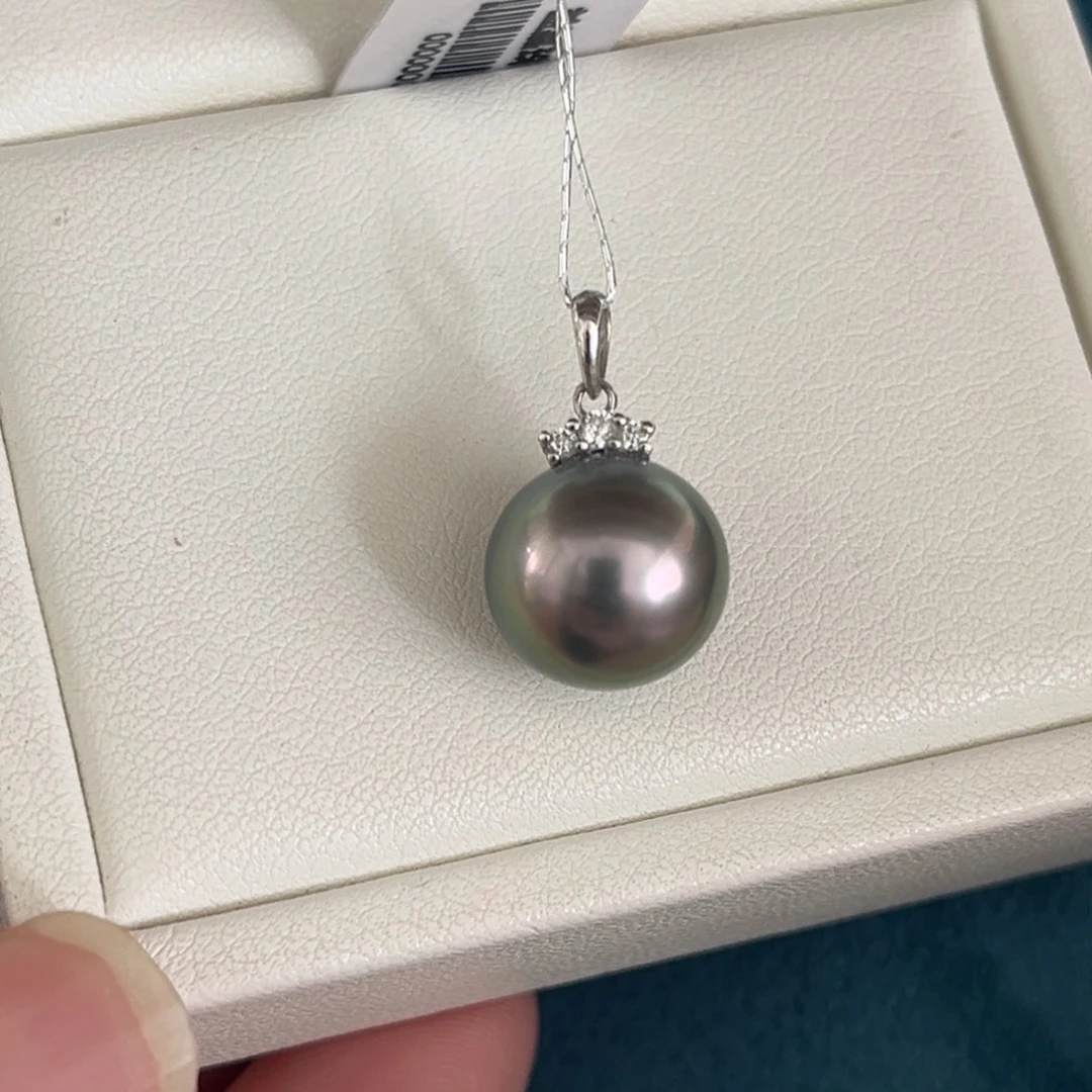 海水珍珠18K金镶嵌吊坠(不含链)11.4mm