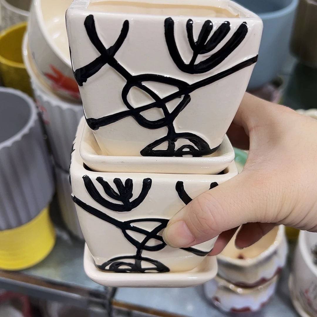 外贸尾单陶瓷花盆凑10米包邮