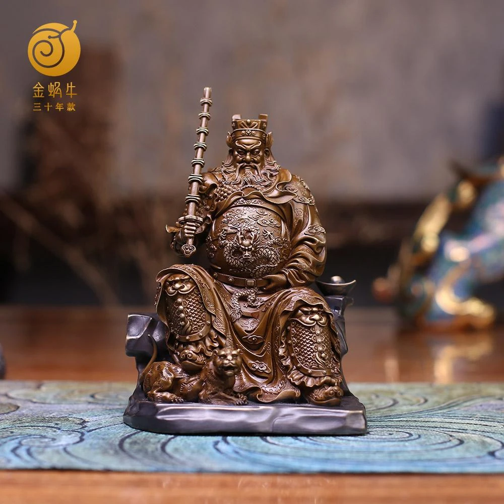 金蜗牛精致生活17#武财神黄铜玄关办公室书房摆件礼品铜工艺品