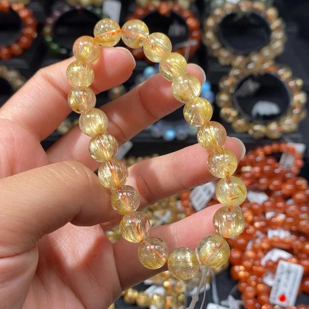 发晶未镶嵌手链F713# 9mm