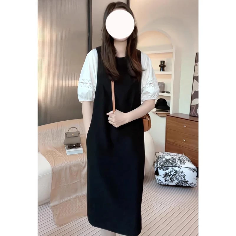 梨形身材高级感简约风连衣裙女2025夏季新款设计感宽松显瘦小黑裙