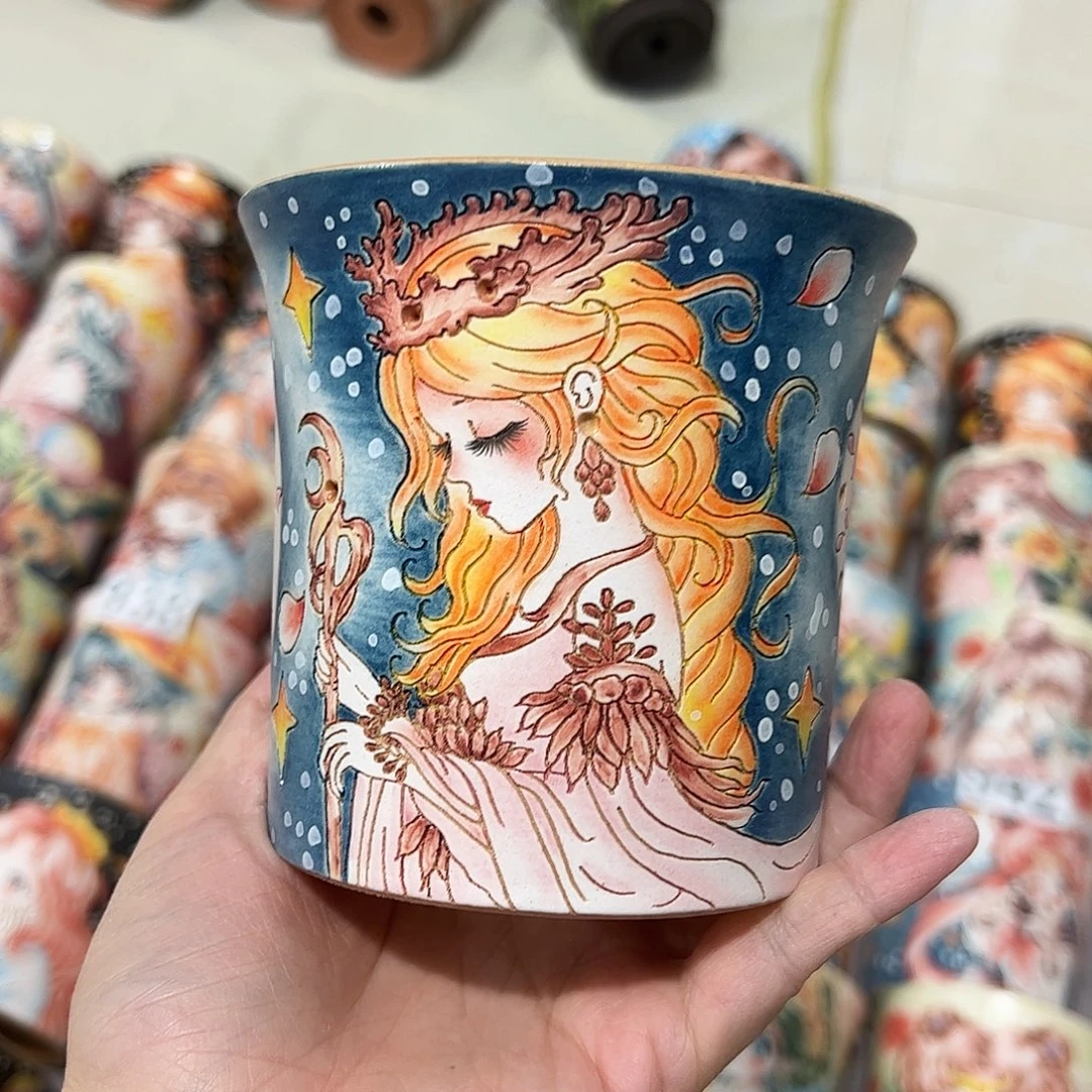 景德镇炫彩手绘口10.5高10