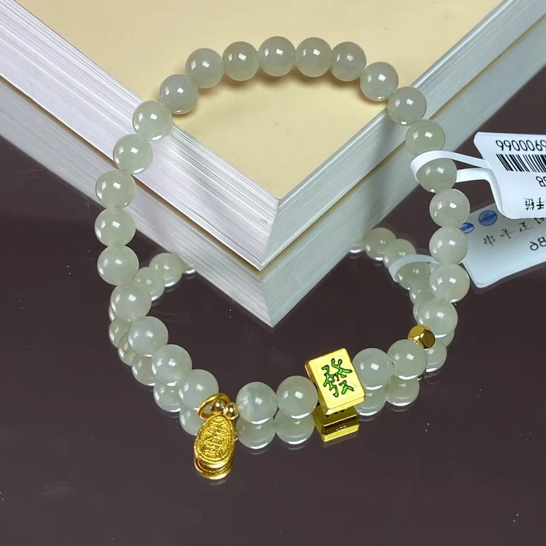 天然和田玉小發牌手链手串单圈素圈女款气质时尚多样性发一SC-488