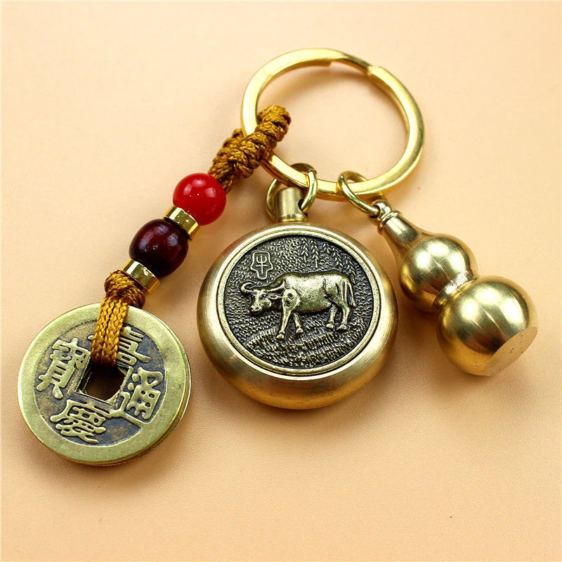 十二生肖本命佛葫芦钥匙扣转钱挂件手把件越转越有