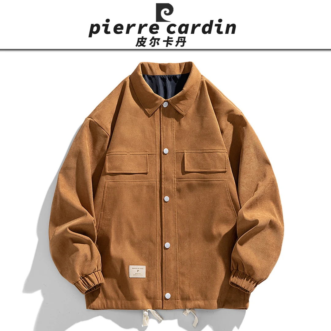 皮尔卡丹【官方】翻领夹克男2025春秋新款休闲外套百搭防风潮流外套