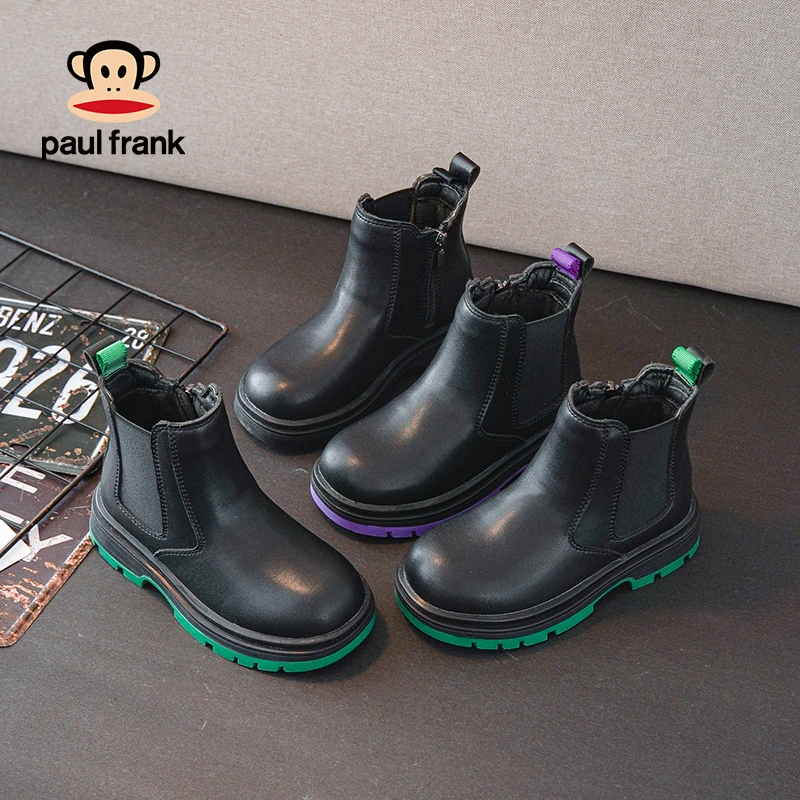 【小胖子专属】1728大嘴猴冬季新款男女童马丁靴英伦风中筒短靴
