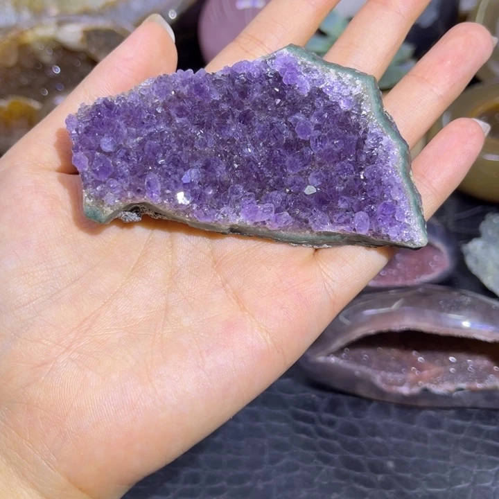 水晶发饰未镶嵌紫晶块