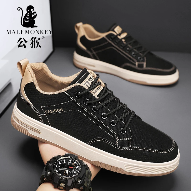 公猴男鞋休闲百搭软底防滑鞋男士复古韩版低帮舒适轻便运动帆布鞋