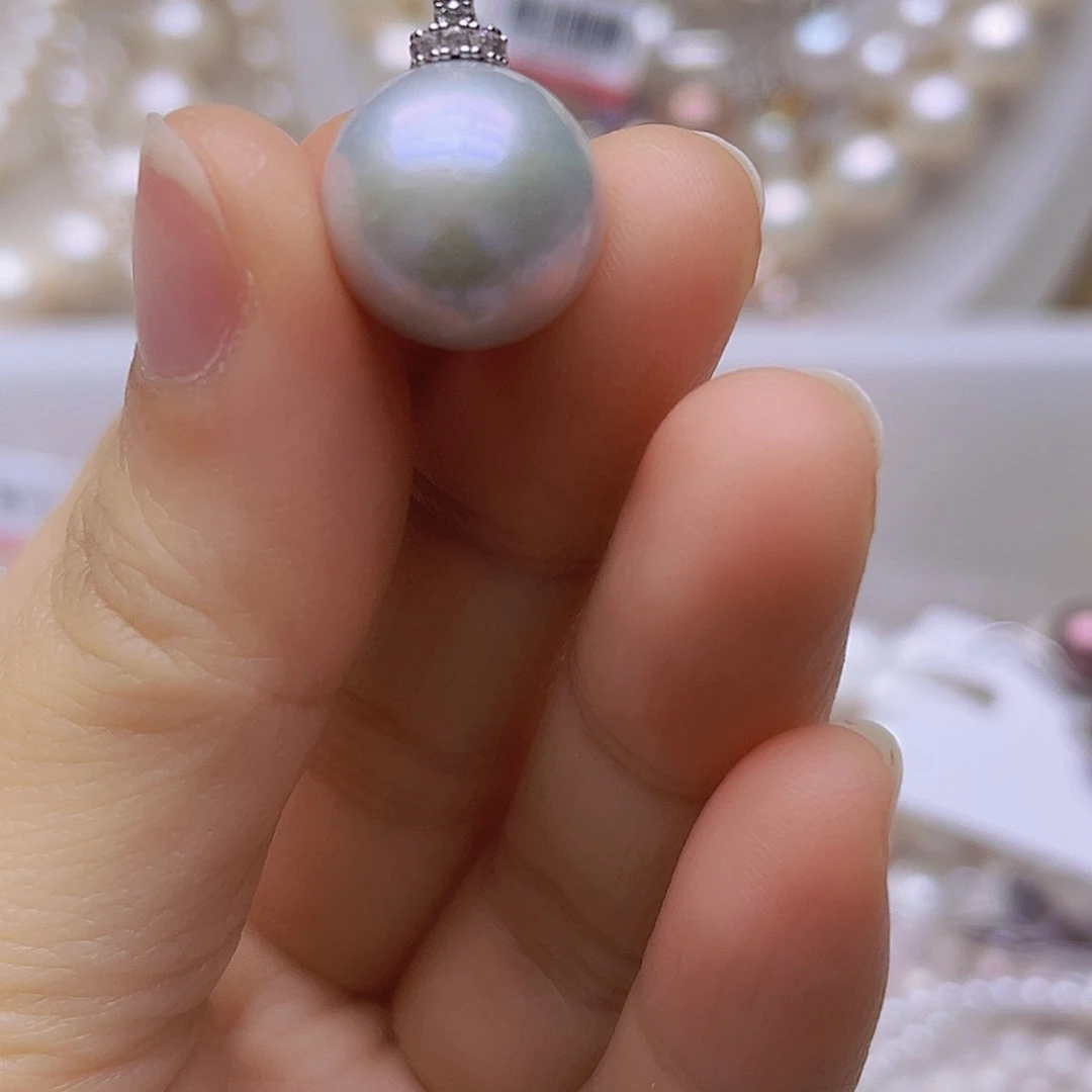 未镶嵌淡水珍珠吊坠耳钉