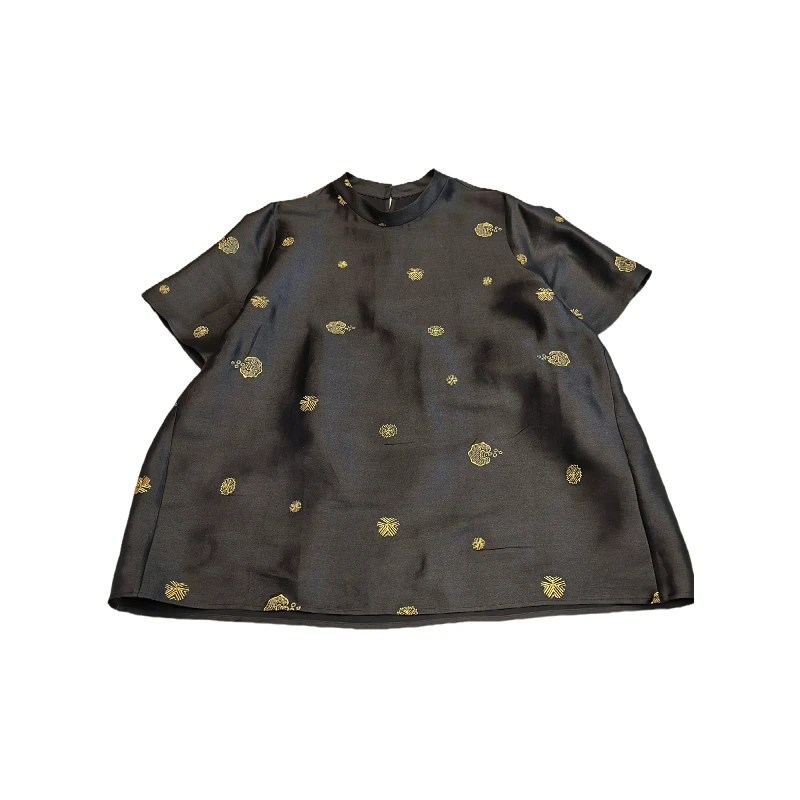 金丝纹绣  香云纱重工刺绣复古宽松大码显瘦中长款上衣