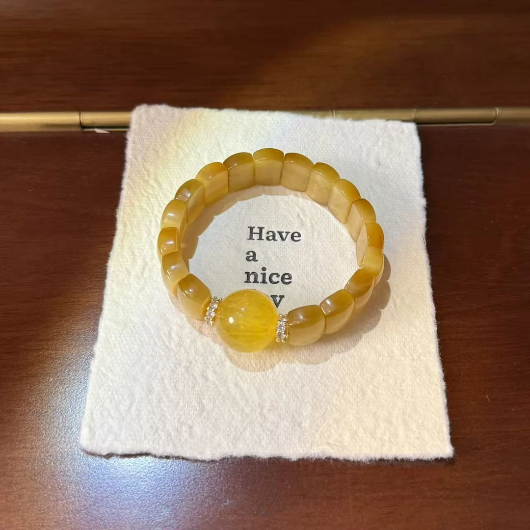 *黄金甲*虎眼石黄萤石手牌手串