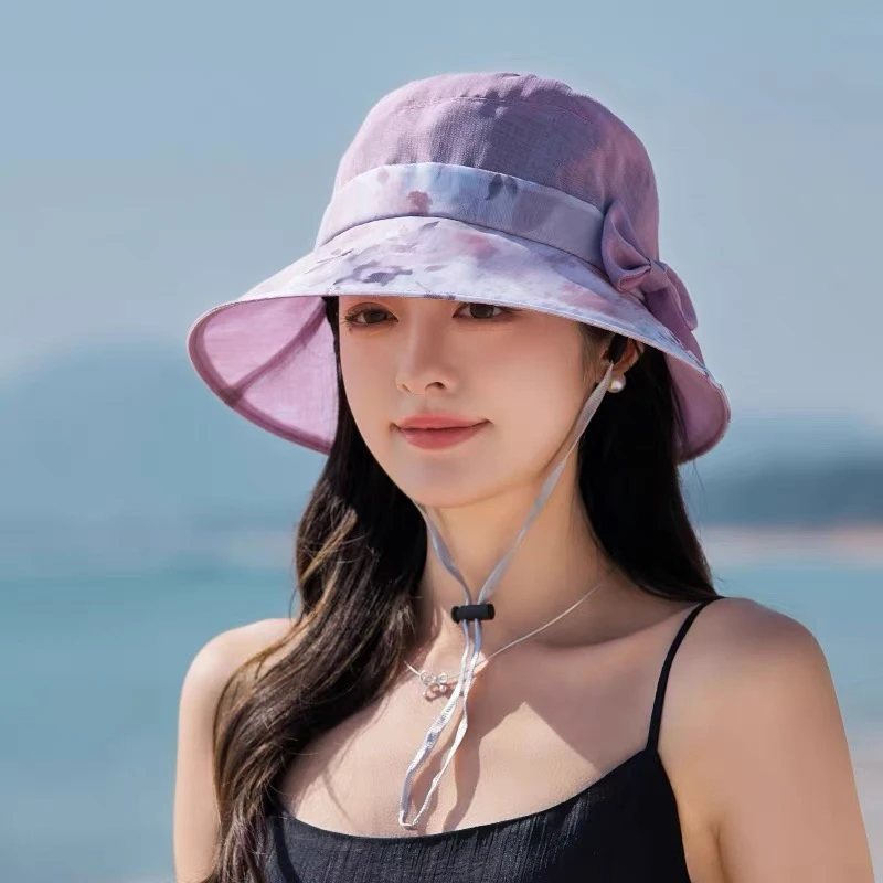 遮阳帽女夏季妈妈老年人渔夫帽夏天透气防紫外线户外大帽檐防晒帽