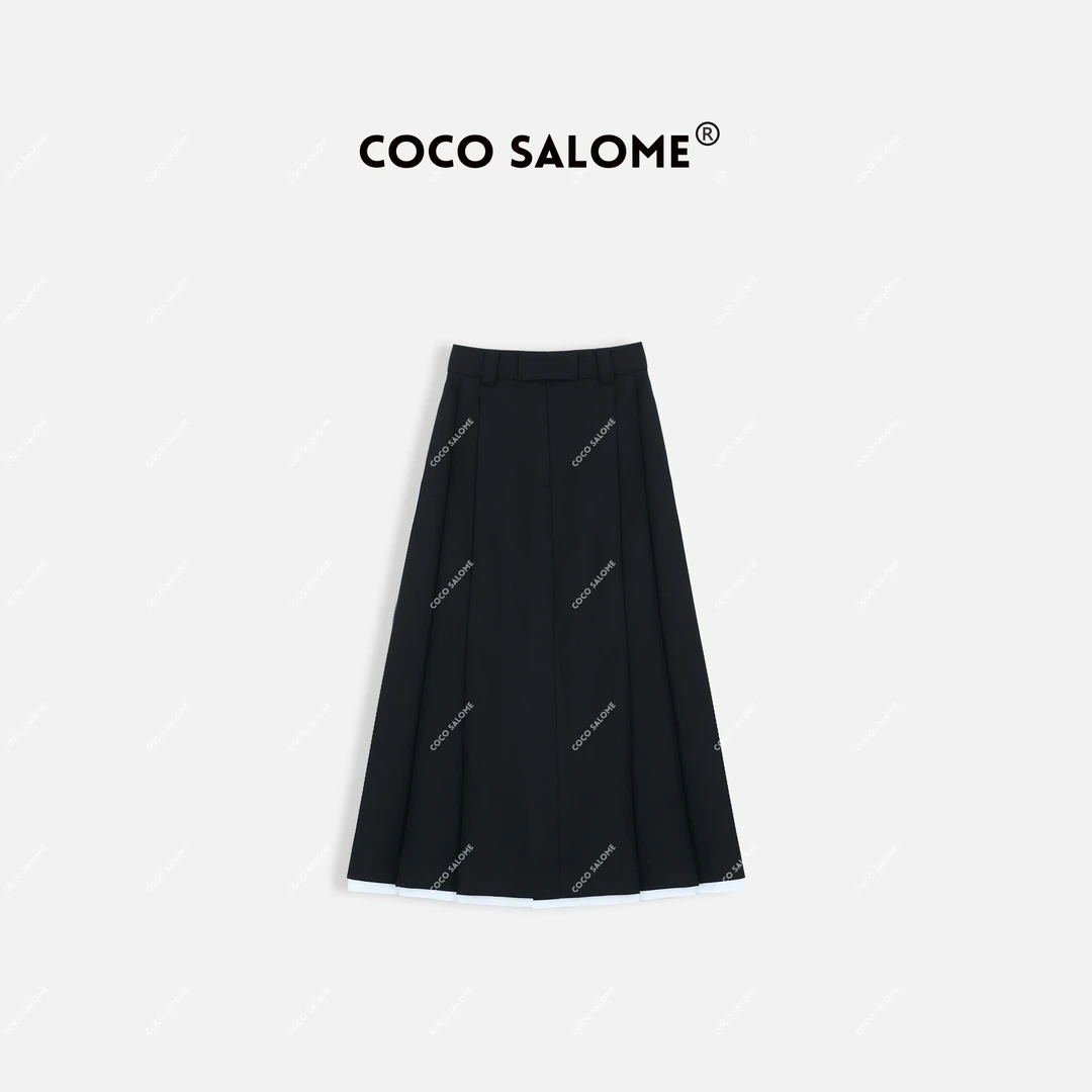 韩彬彬"知识份子裙"夏季梨型遮胯显瘦A字型女装气质半身裙6063-10