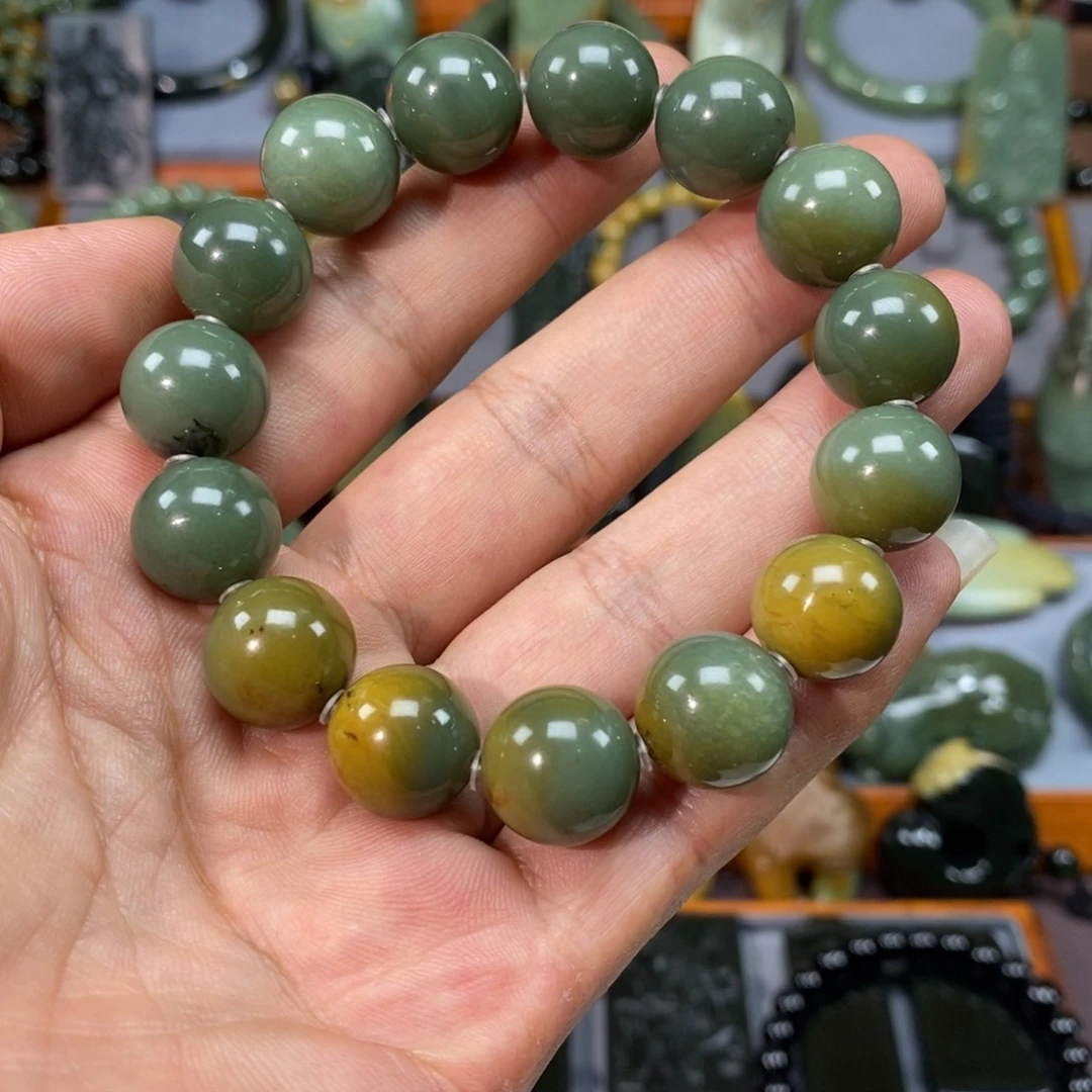 岫岩河磨玉（透闪石质玉）未镶嵌手链