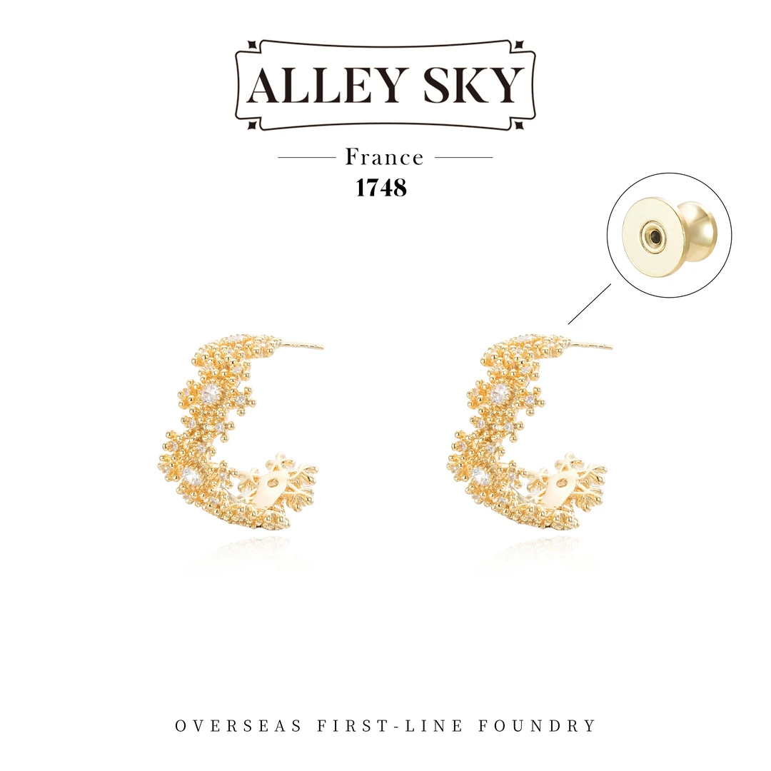 【雪语绽放】Alley Sky高级时尚设计感轻奢耳钉 F4106