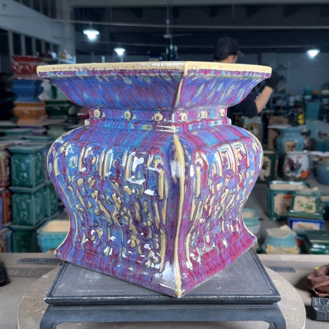 一风堂石湾花盆。高温裂微瑕