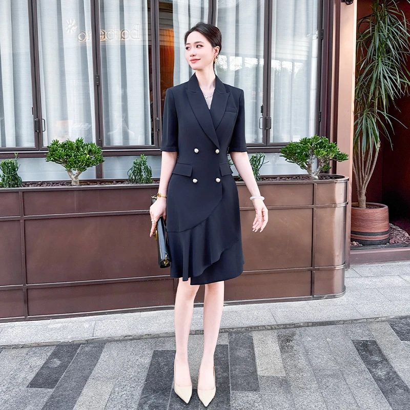 双排扣西装职业连衣裙工装售楼部工作服气质女神范高端夏季新款