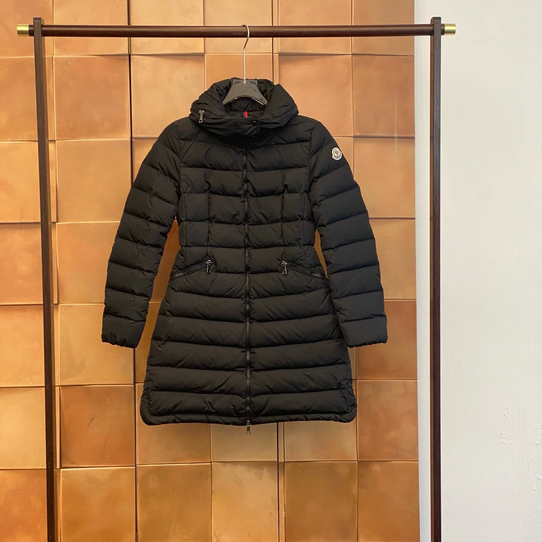 99新 MONCLER Moncler Flammette黑色长款羽绒/0码/99新/29941