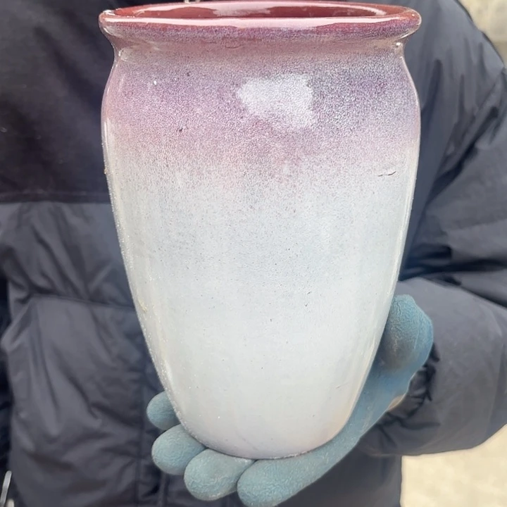 紫砂茶碗紫口径14高度20一个