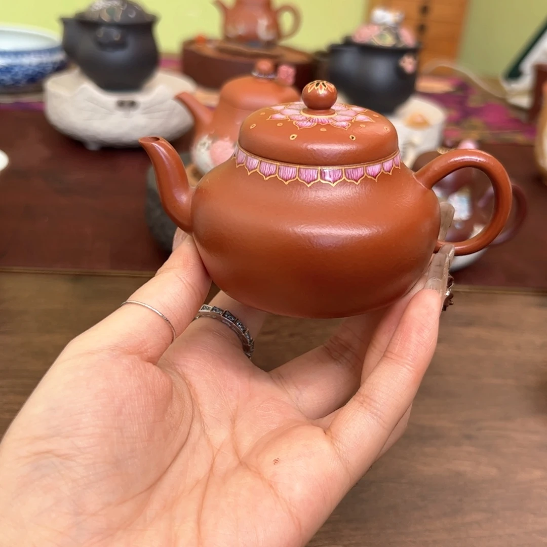 茶壶紫砂敦煌莲花君德 朱泥 100ml