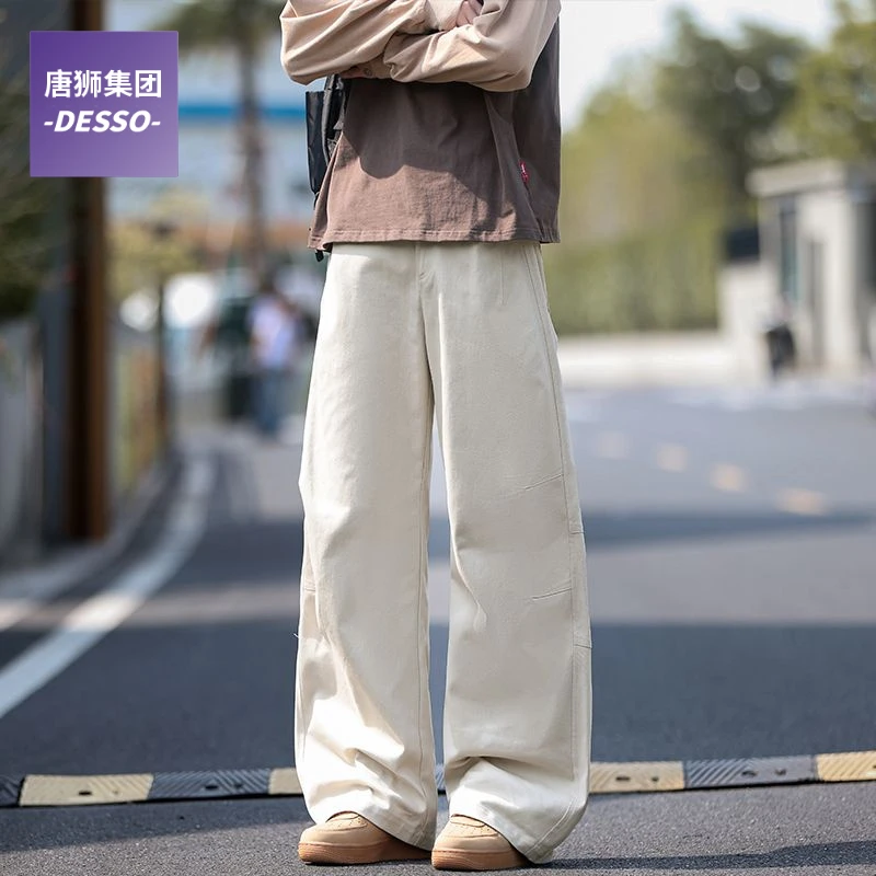 通知下架-纯棉休闲裤男2025秋季新款潮流宽松直筒vibe阔腿裤