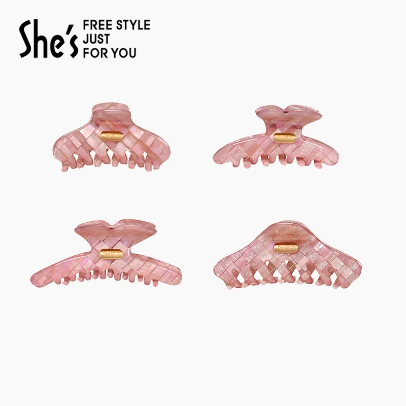 shes轻简醋酸板材抓夹高级感2025新款鲨鱼夹女发卡后脑勺