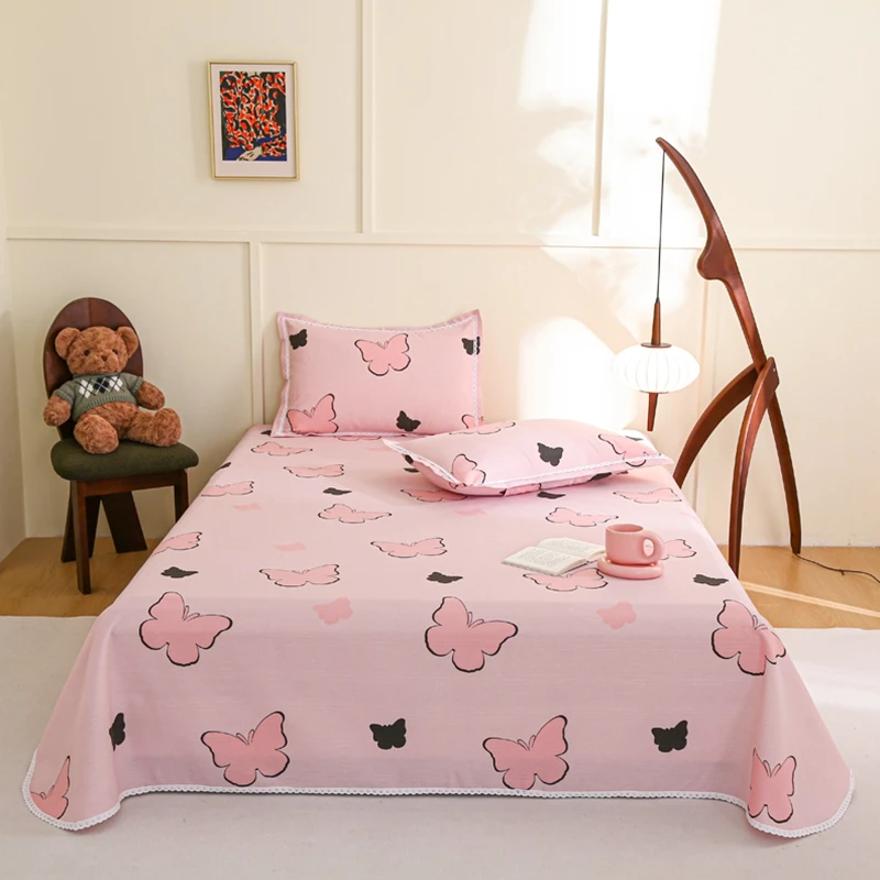 【手工加厚老粗布处理款花边款单床单】棉细纱软凉席单床单防滑透气