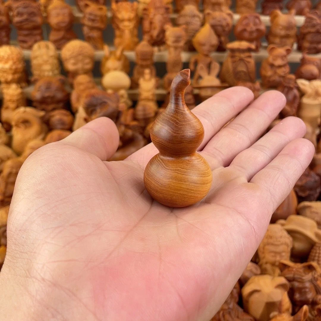 太行崖柏陈化料福禄工艺品实木文玩摆件随身把玩木雕葫芦手捻把玩
