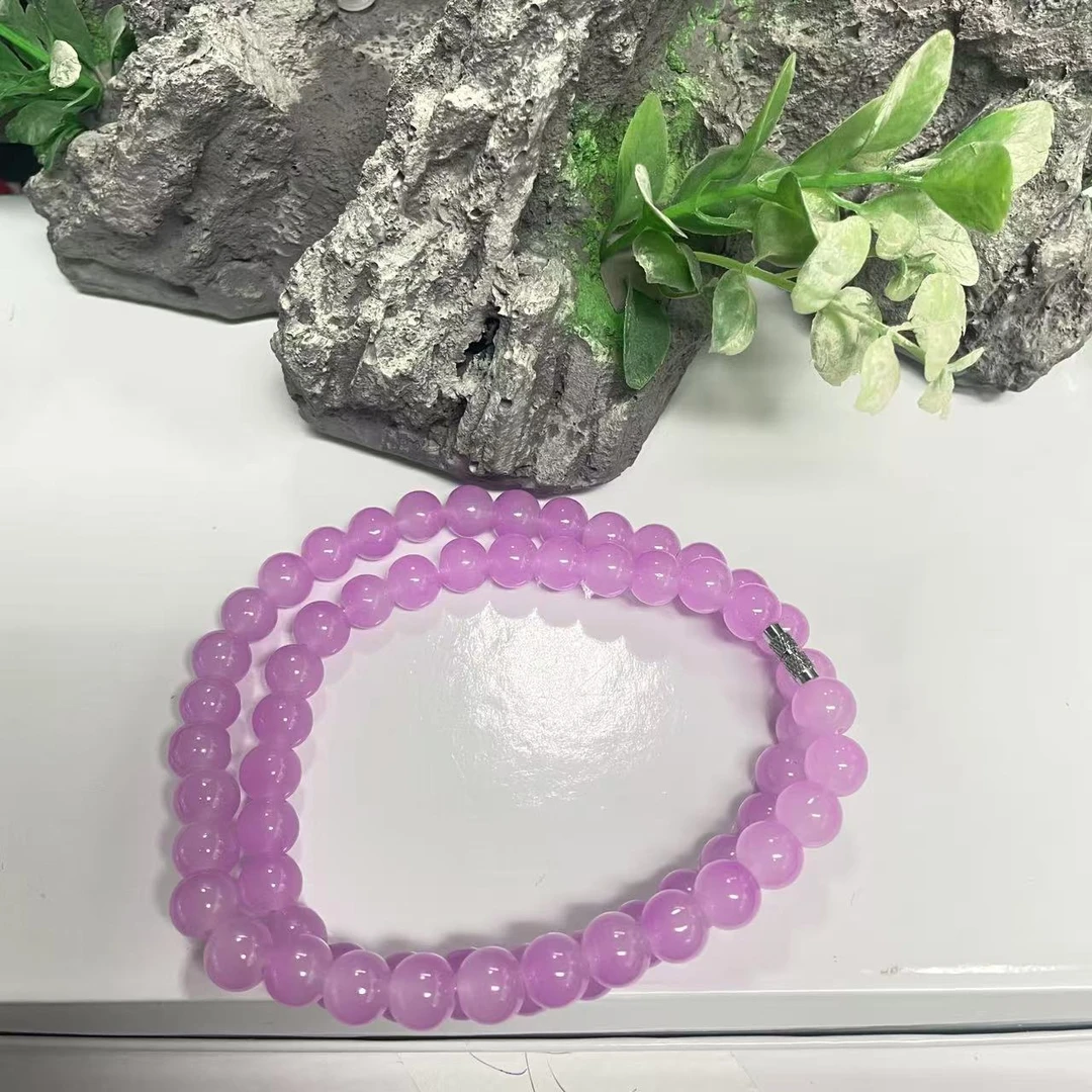 少女粉长串卡10mm项链