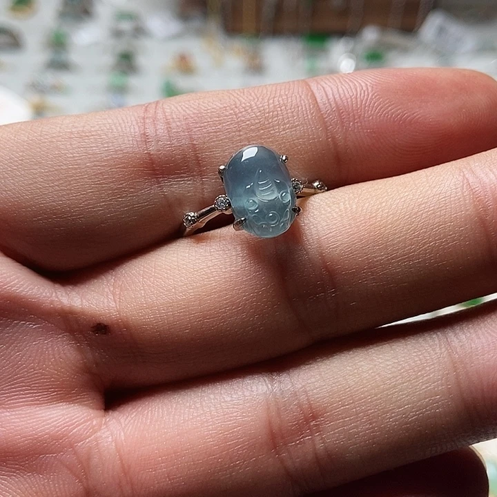 翡翠银S925镶嵌戒指