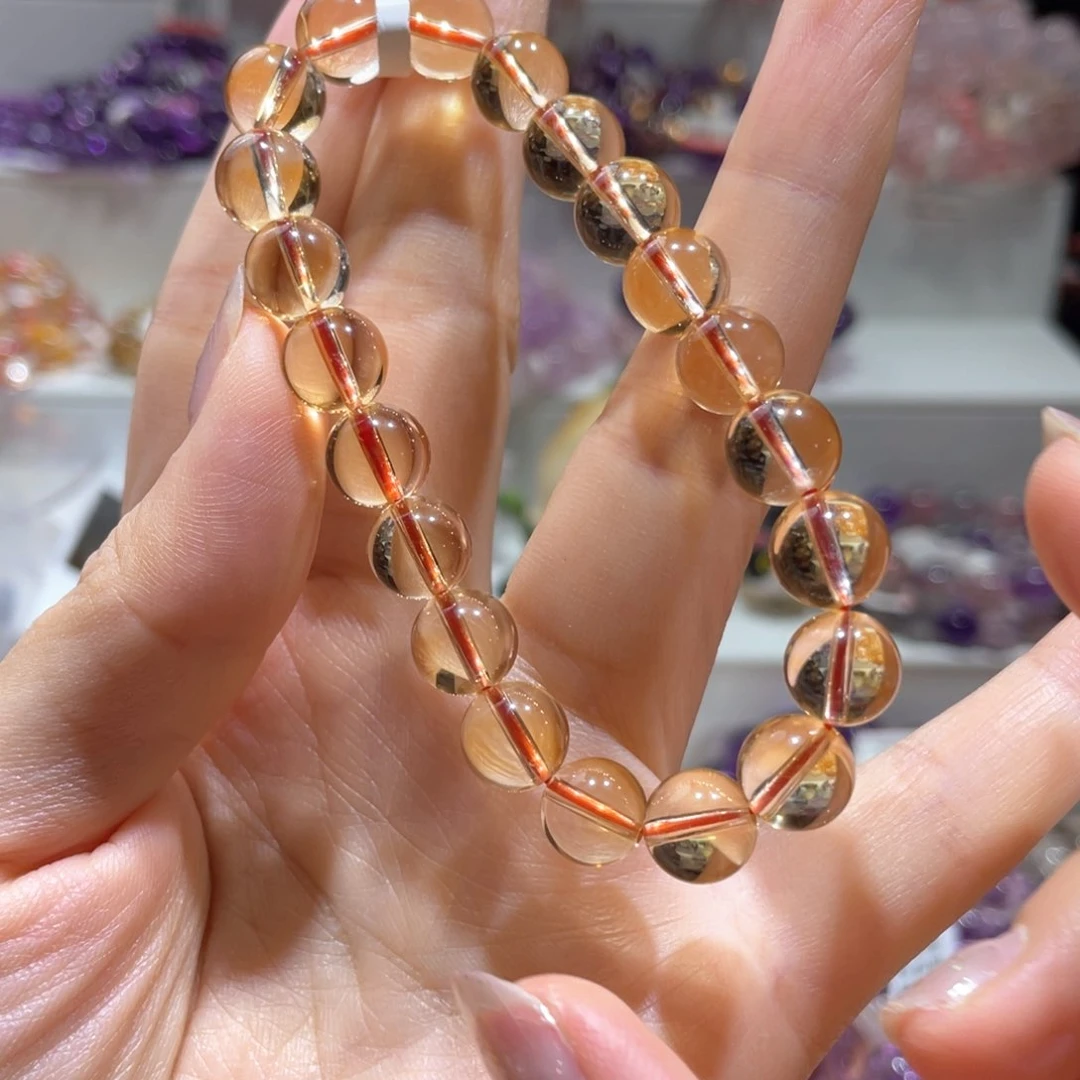 未镶嵌手链黄晶9mm