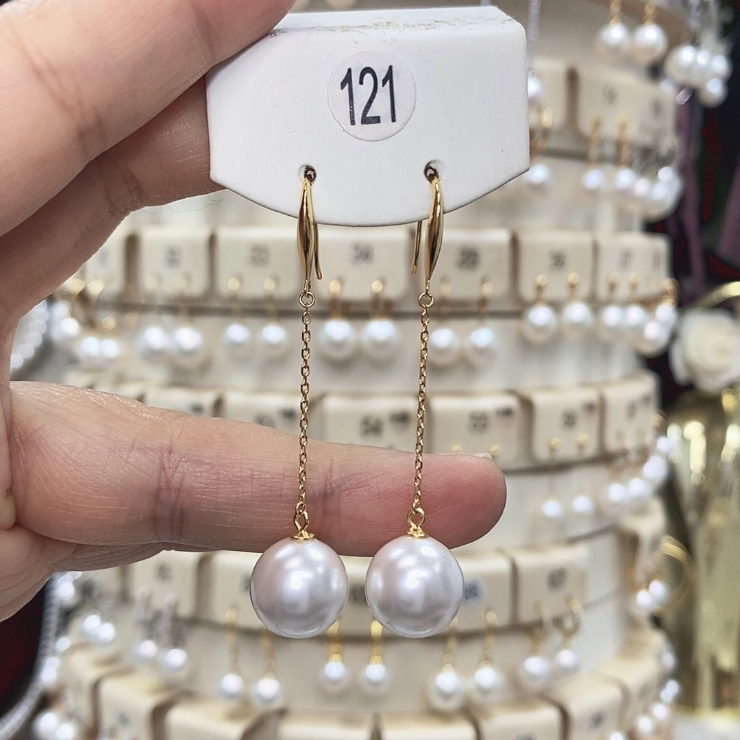 耳饰淡水珍珠银S925镶嵌