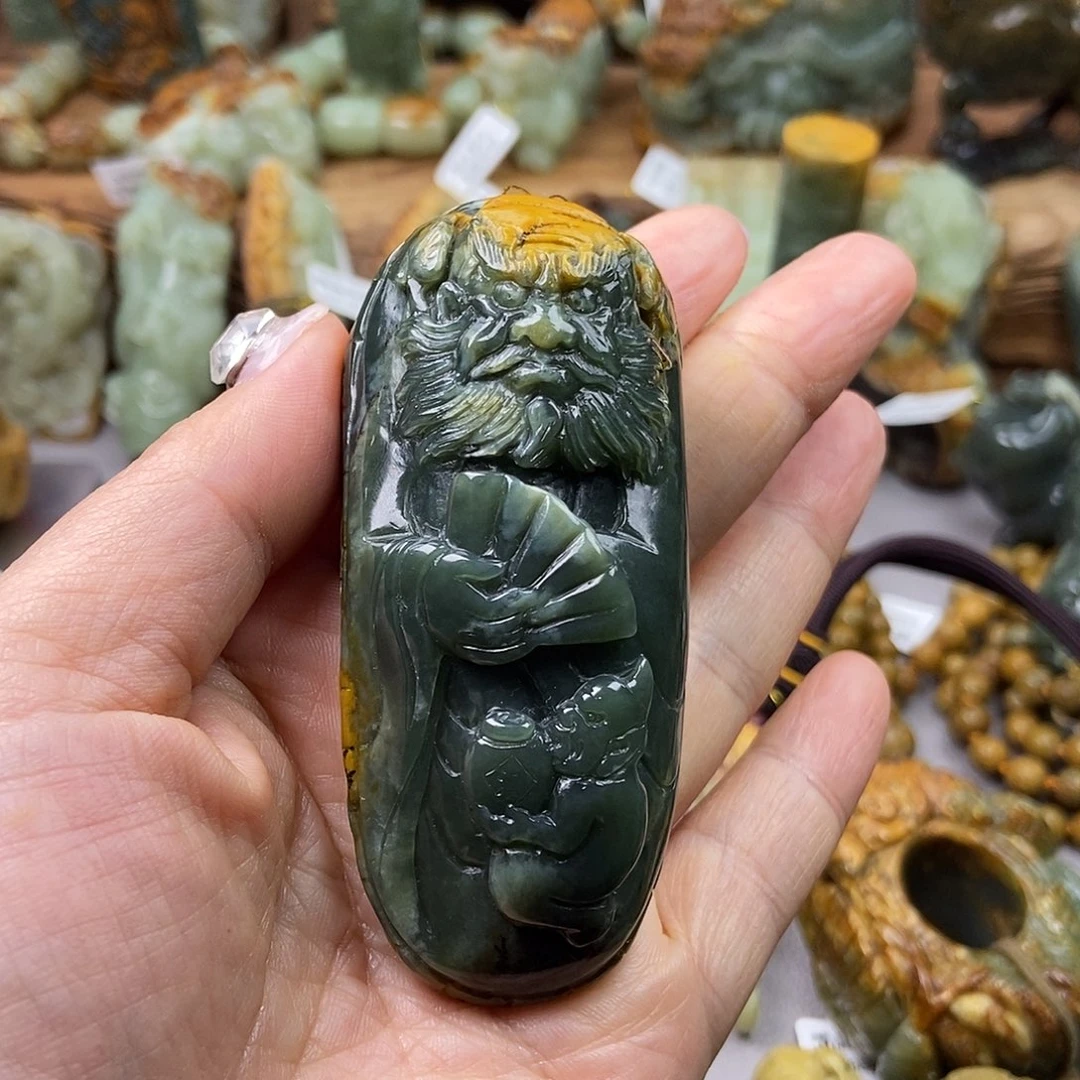 岫岩河磨玉（透闪石质玉）手把未镶嵌2****点