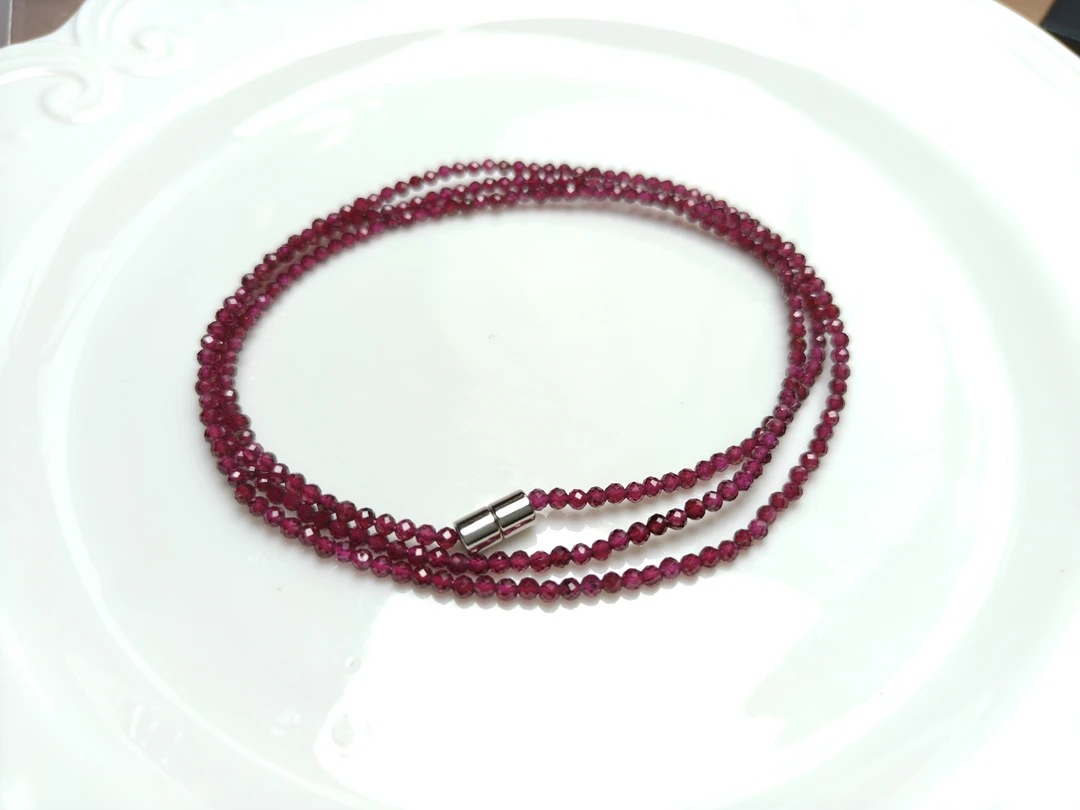 精致石榴石钻切加长项链2mm 多样性发其一