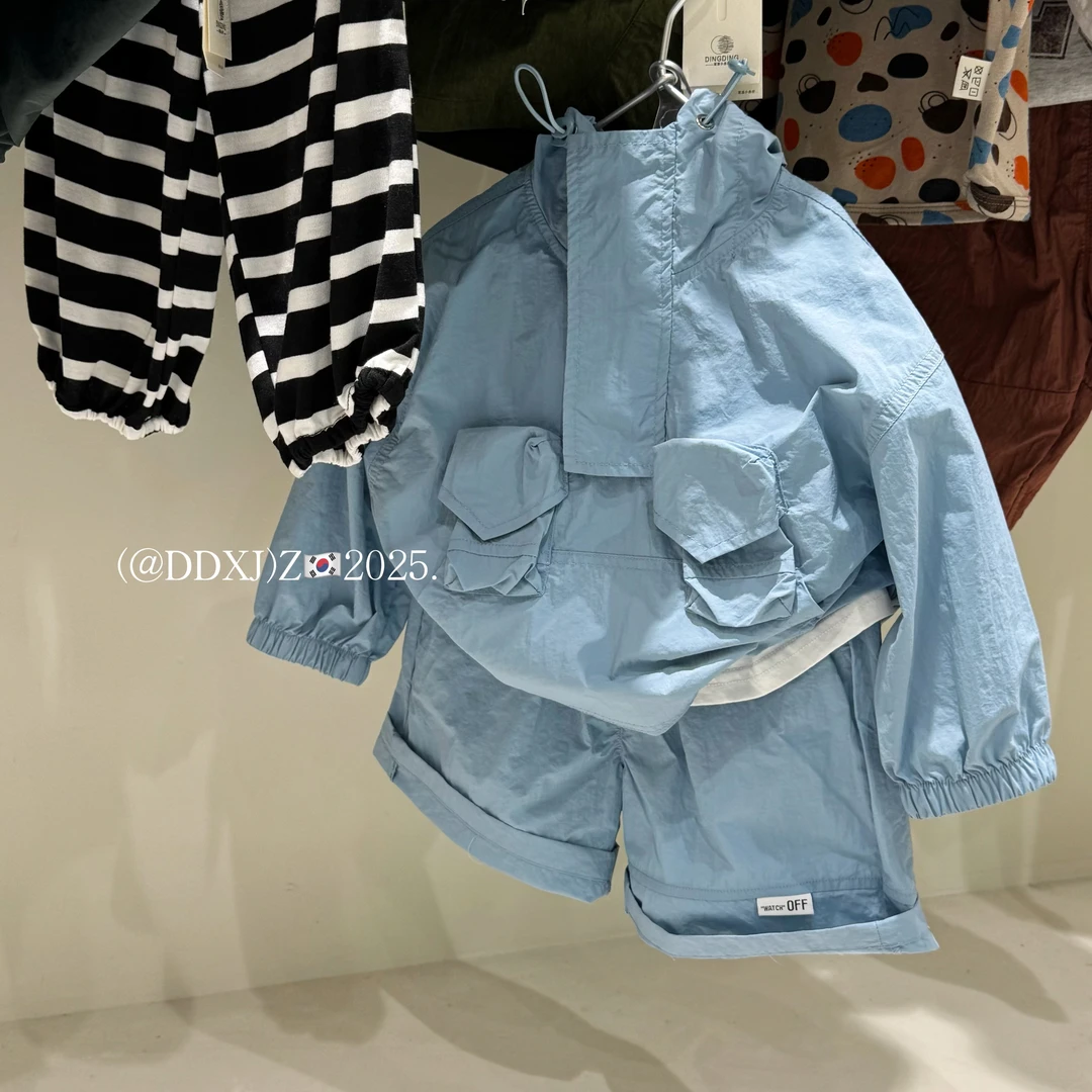 【捡漏】夏季儿童韩版男女宝连帽防晒两件套套装 DD35238