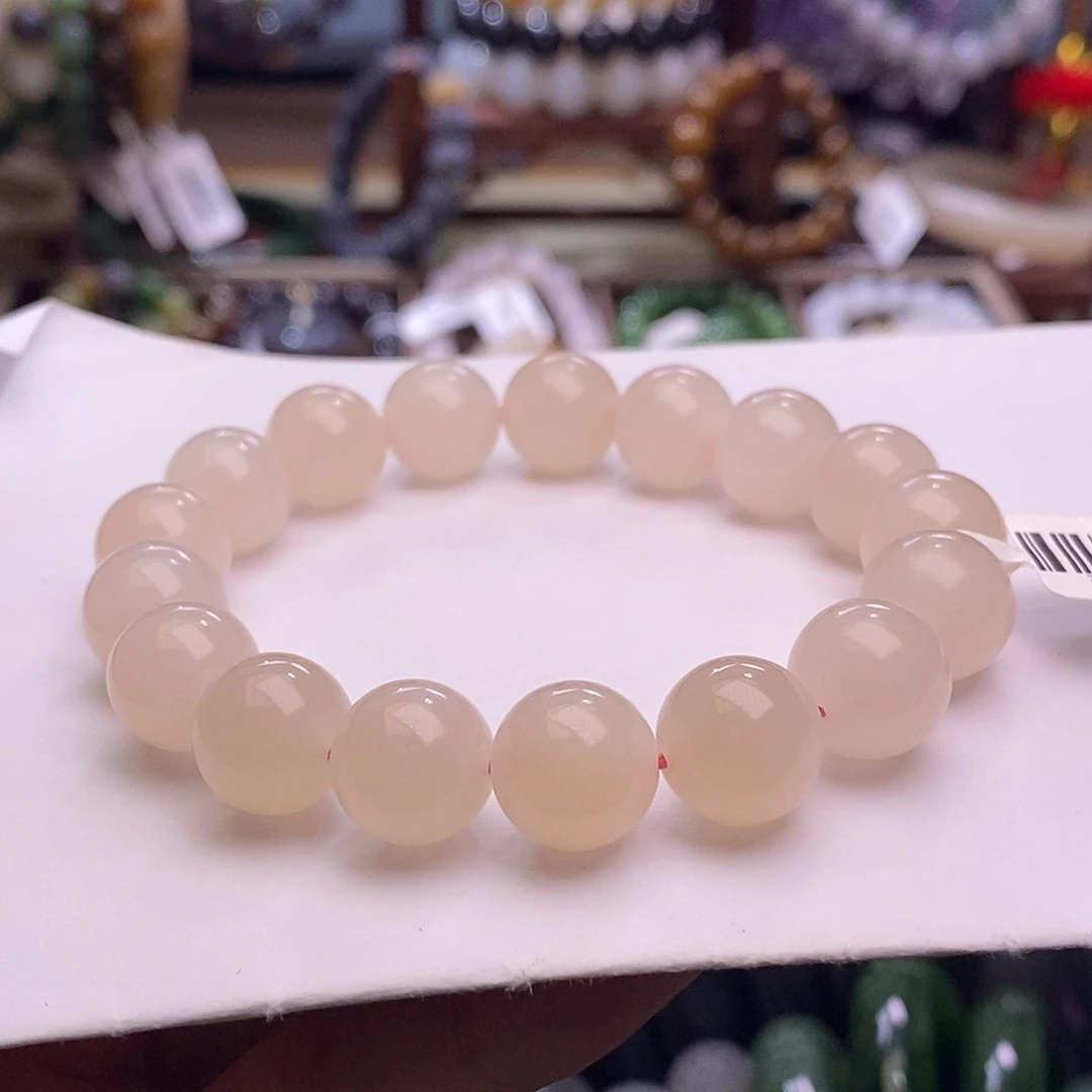 颈饰未镶嵌和田玉熟藕粉手串12MM