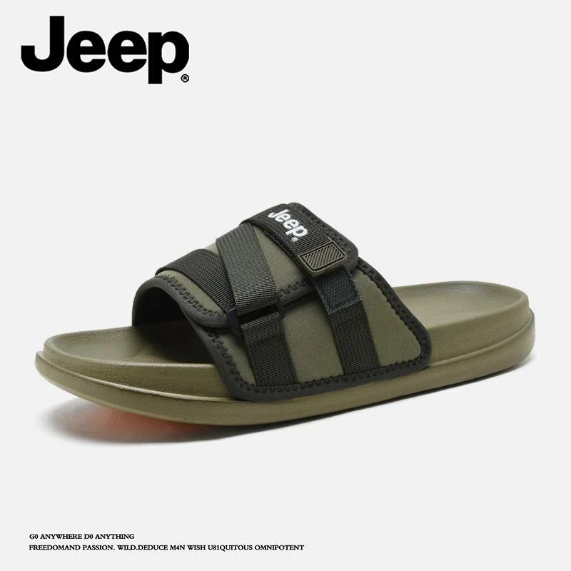 JEEP吉普拖鞋男款夏季外穿时尚百搭一字拖户外防滑休闲沙滩男凉拖
