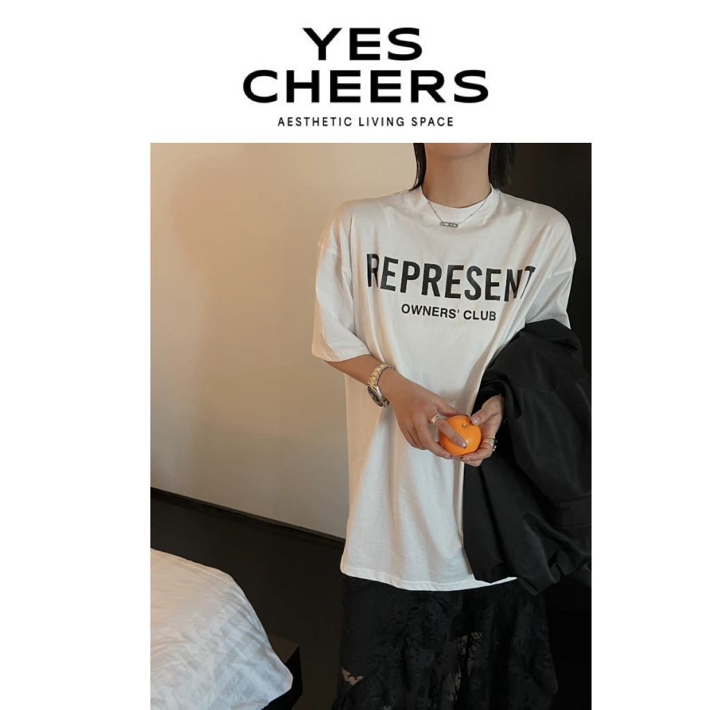 悦是YESCHEERS【伦敦俱乐部】字母短袖T 9062