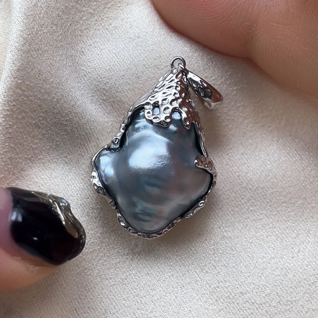 海水珍珠银S925镶嵌颈饰