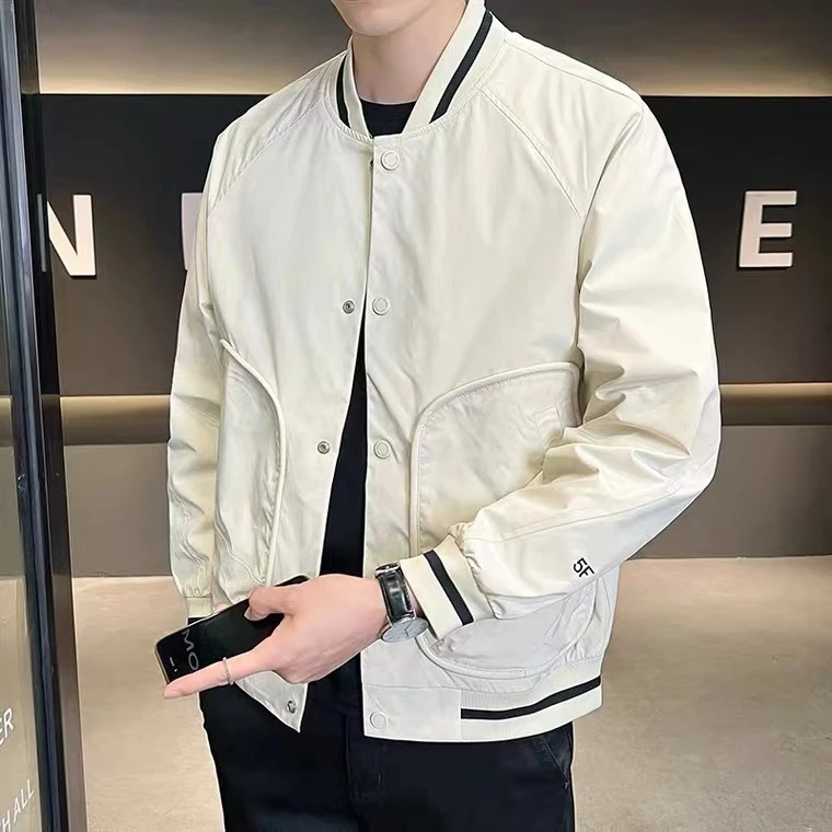 【春季防风加厚】6107-春季男士时尚棒球领休闲百搭外套