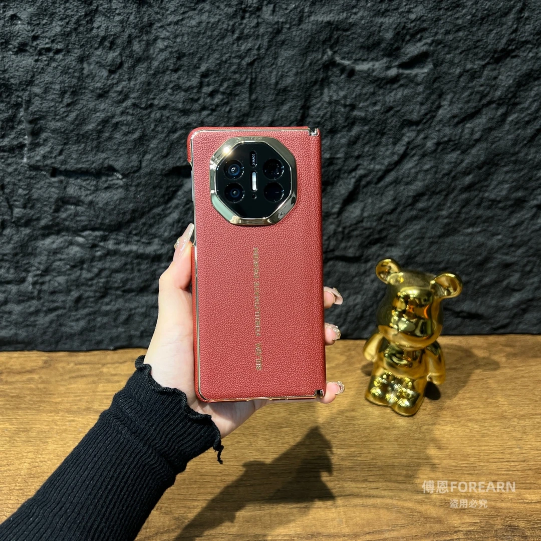 适用于华为matex5手机壳折叠屏真皮新款x5磁吸matex3保护套双中轴