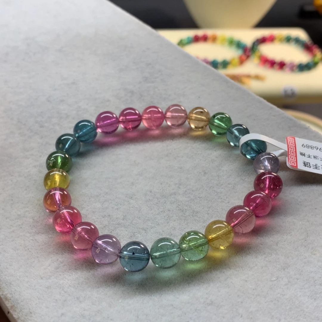 【闪购商品】未镶嵌手链碧玺荧光色标单圈8