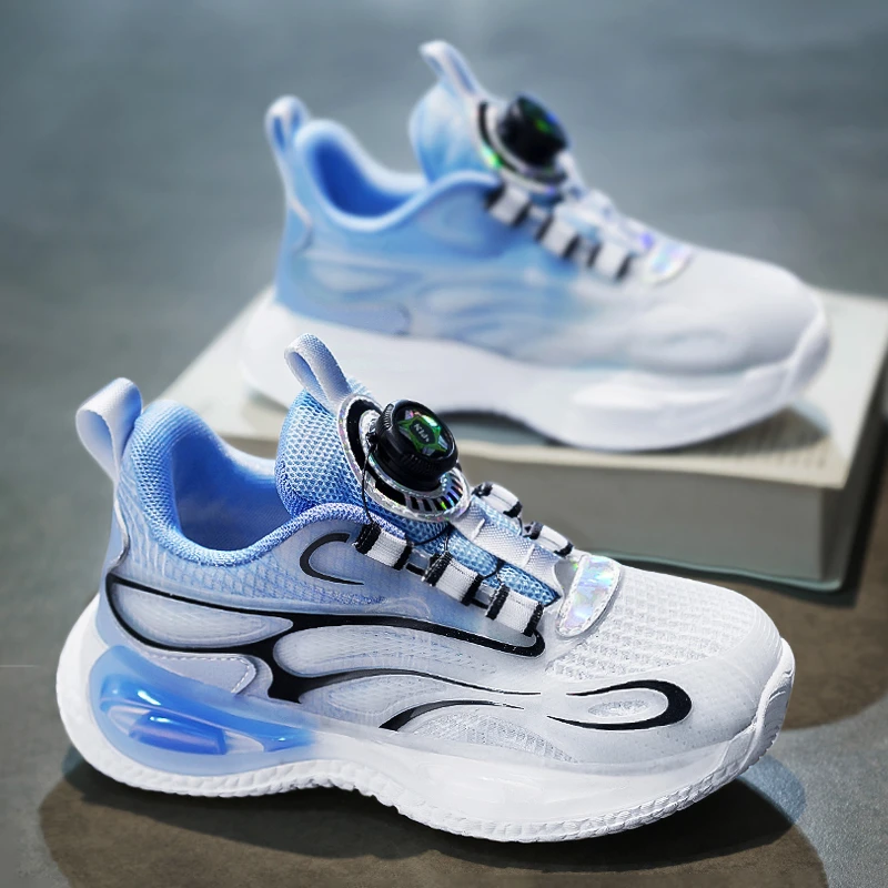 奥特曼男童鞋旋转纽扣运动鞋秋季儿童网面大童减震防滑篮球鞋