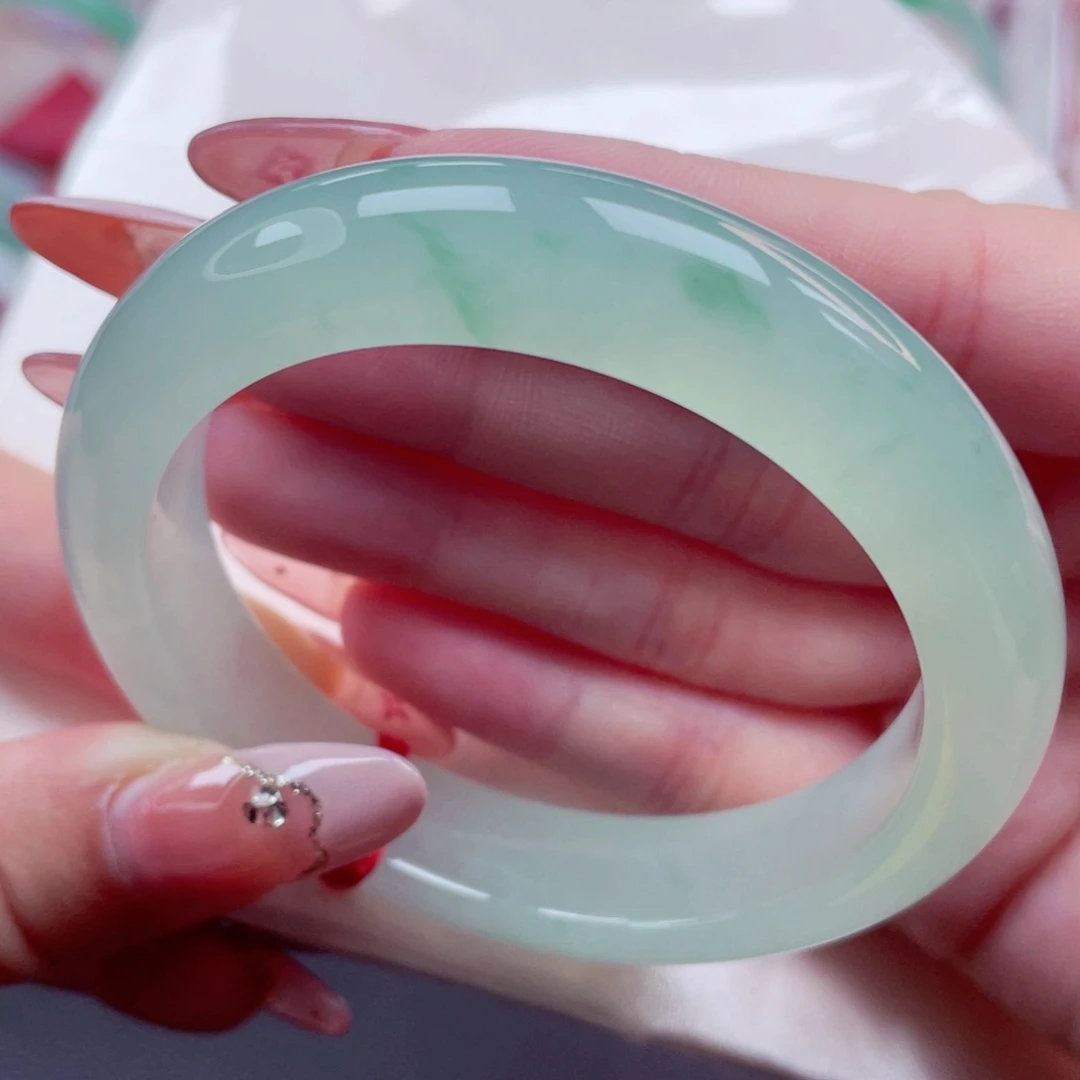 未镶嵌手镯翡翠56.1青提葡萄肉 清水出芙蓉 闭眼入 2号