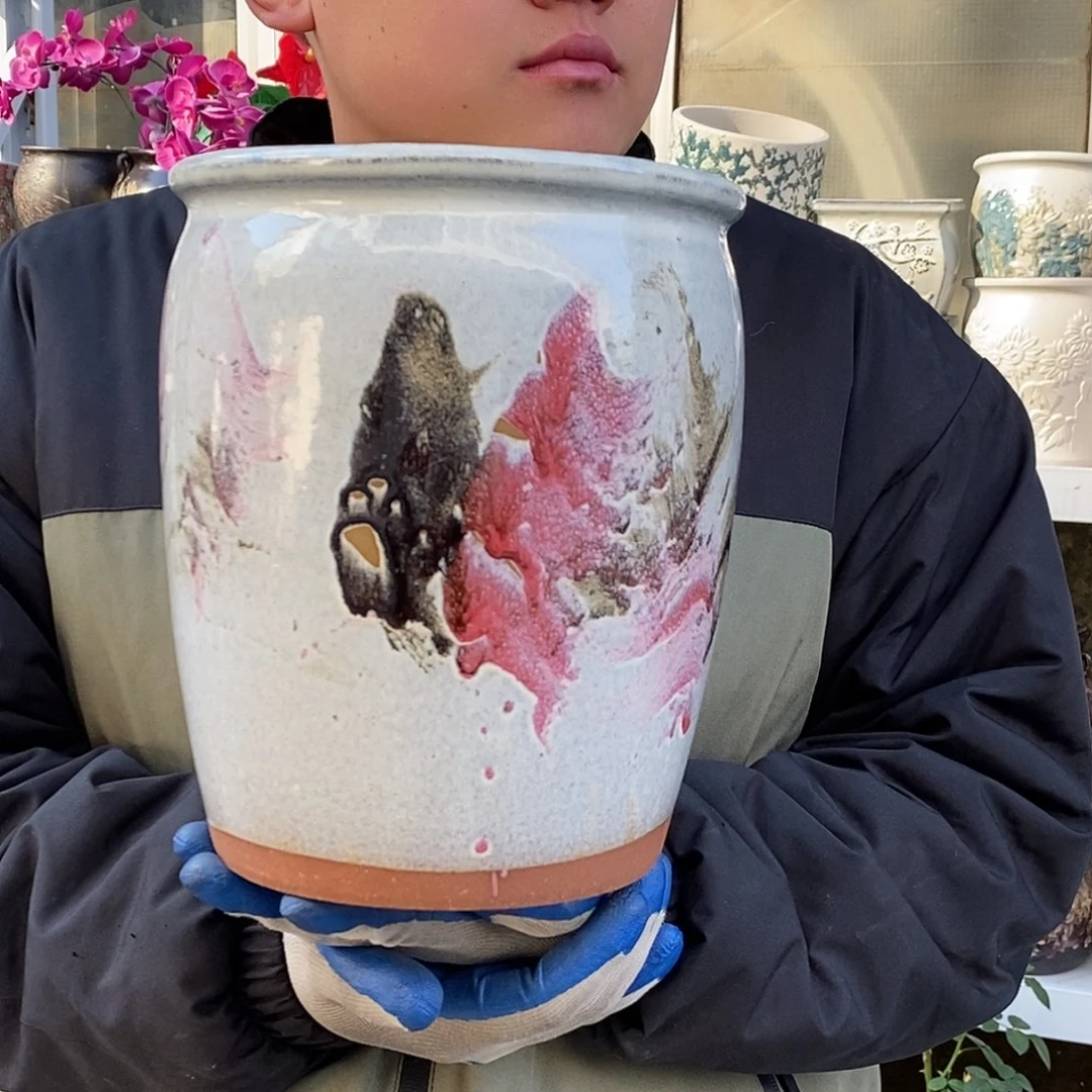 紫砂花盆口20高25瑕疵