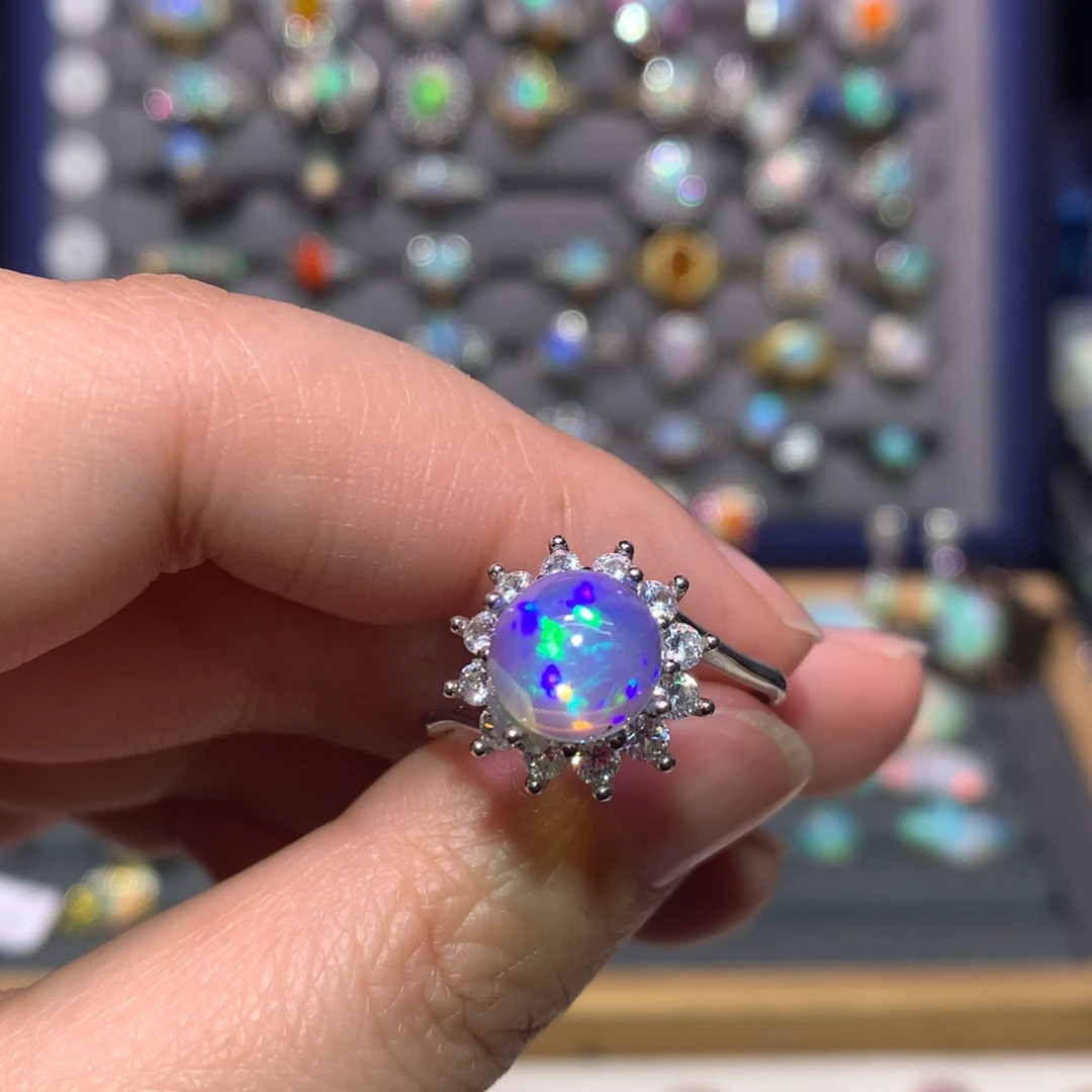 银S925镶嵌欧泊戒指款式