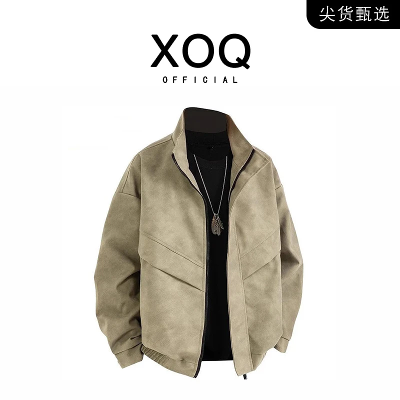 【品牌甄选】巴恩风皮衣男春秋季宽松夹克外套美式时尚立领工装上衣